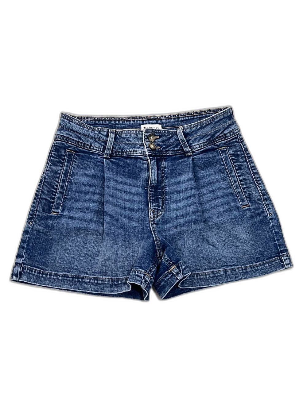 M Jeans by Maurices Denim High-Rise Women’s Vertical Pleated Shorts Size 12